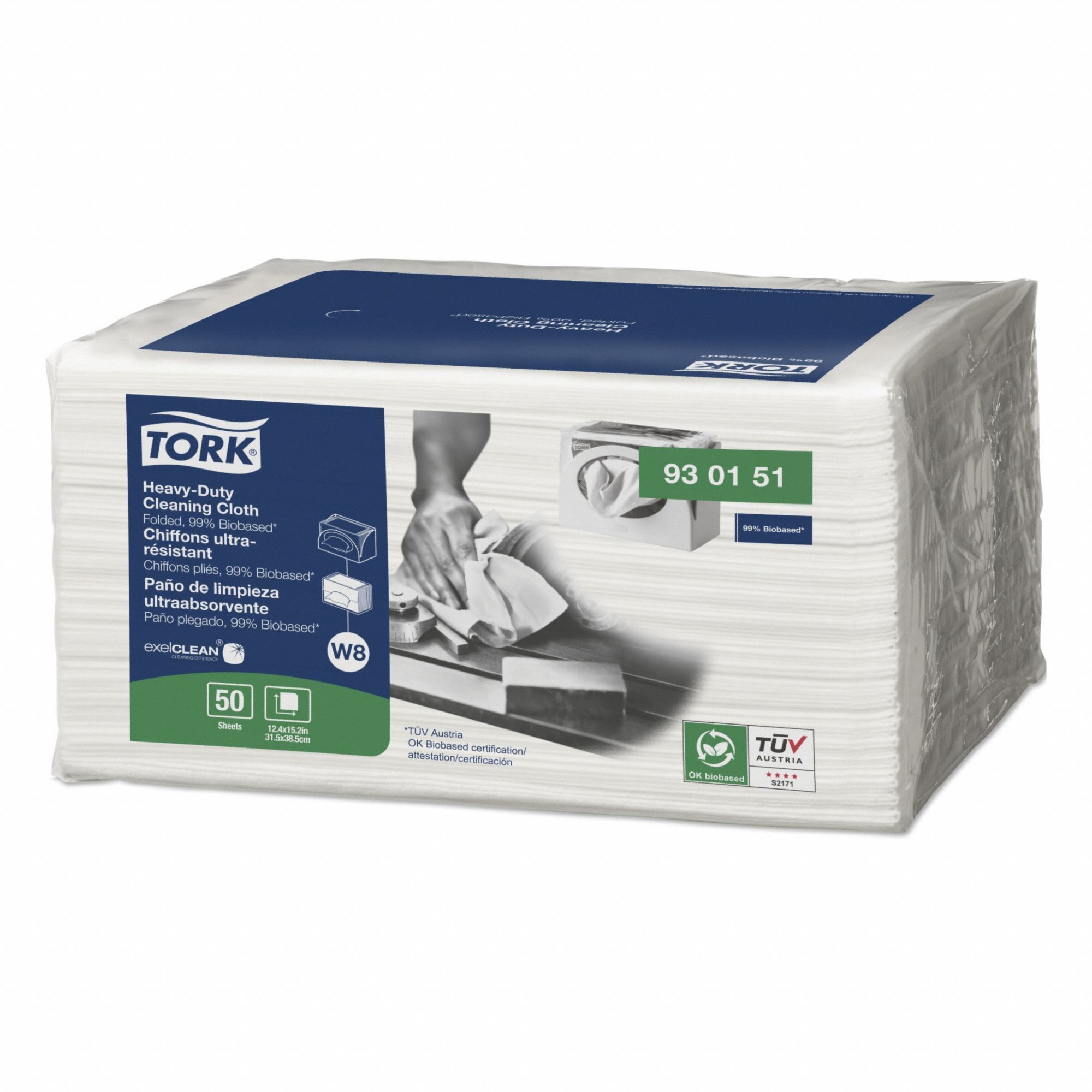 Dry Wipe, Heavy, White, PK8