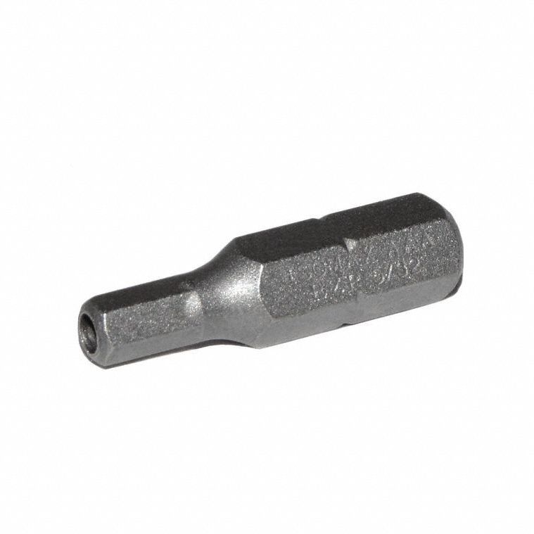 Driver Bit: Insert Bit, Imperial, Security Hex Head, Security, 1 in Overall Lg, Hex, Power