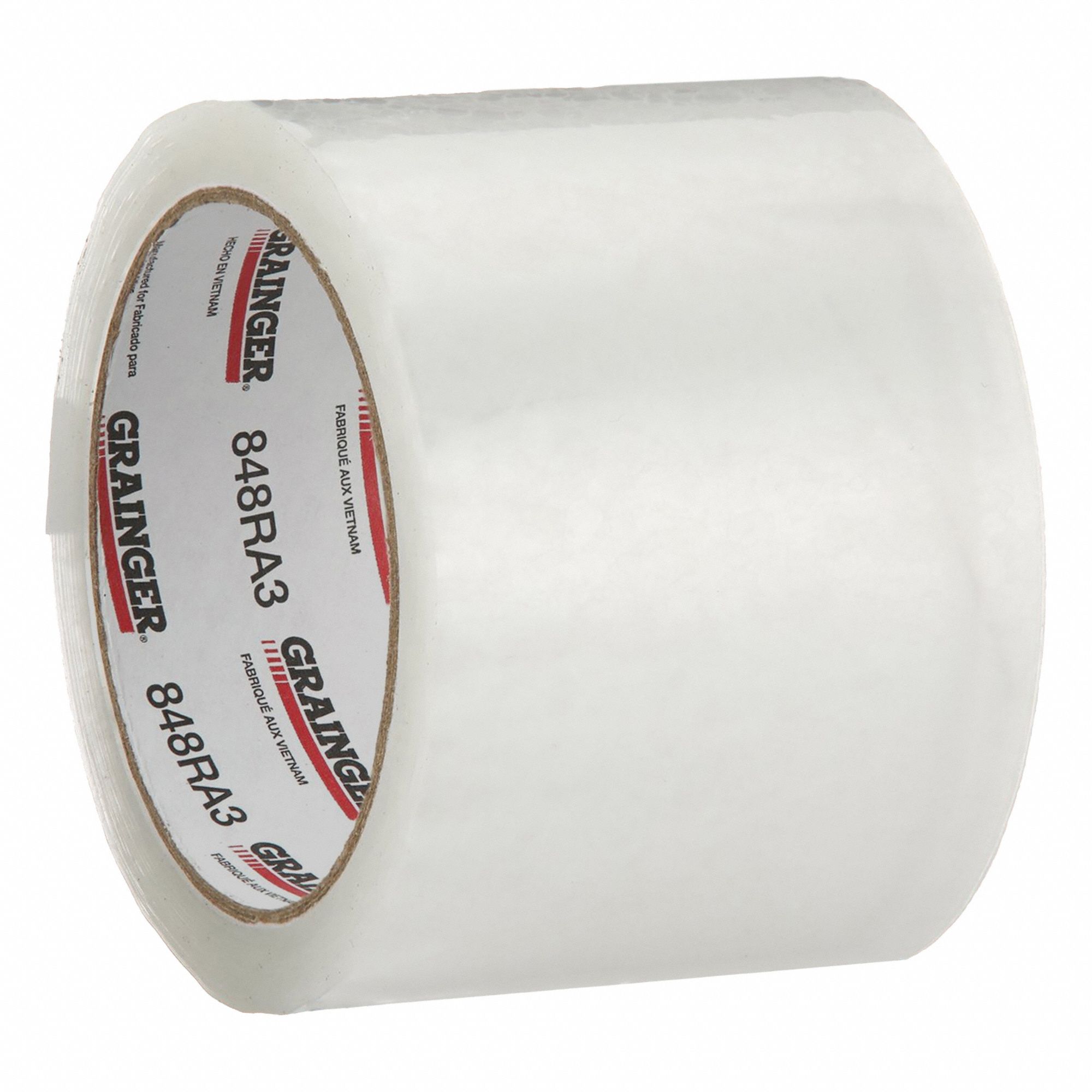 Acrylic Packing Tape: 2.1 mil Tape Thick, 3 in x 55 yd, 3 in, Clear, SD, Medium-Duty