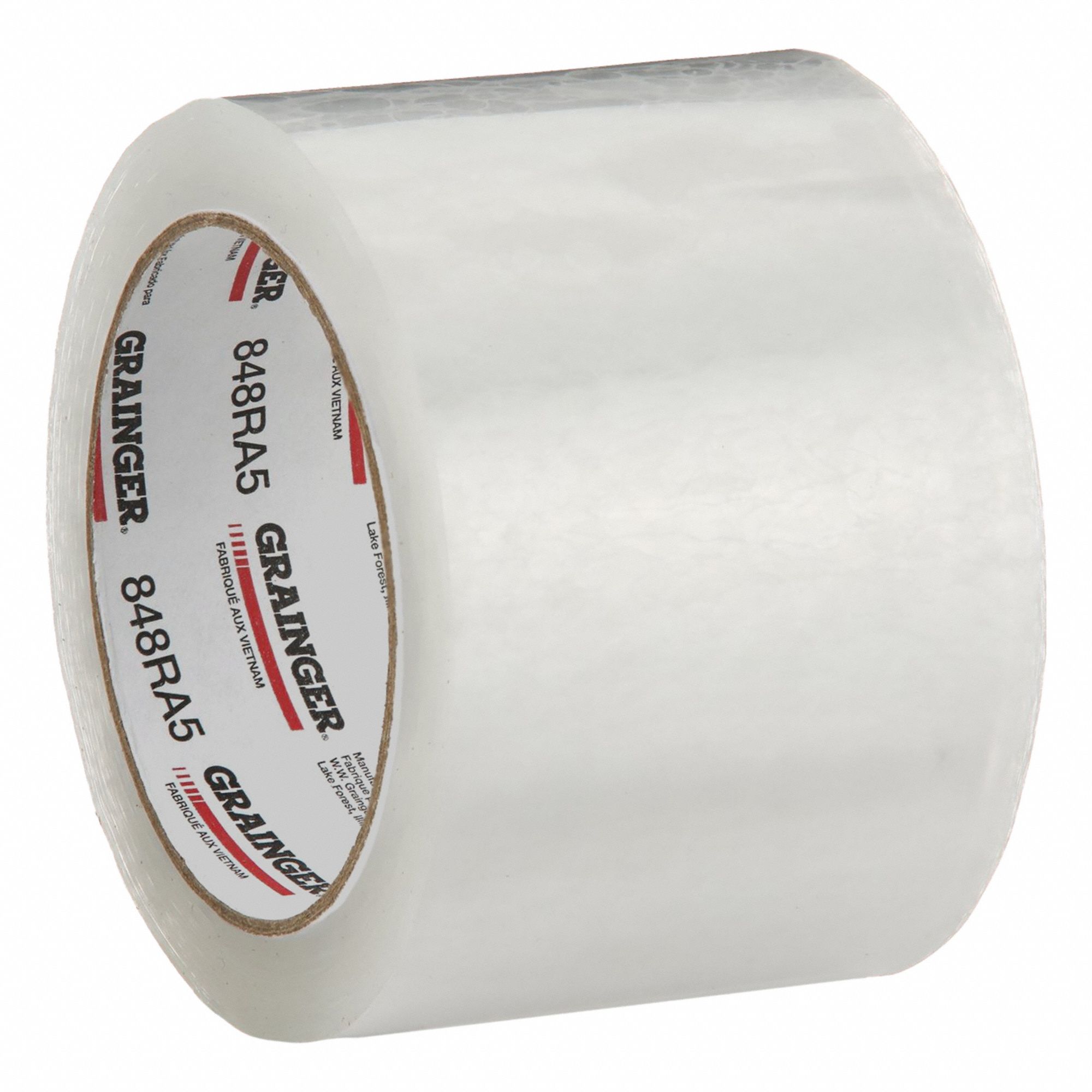 Acrylic Packing Tape: 2.5 mil Tape Thick, 3 in x 55 yd, 3 in, Clear, SD, Medium-Duty