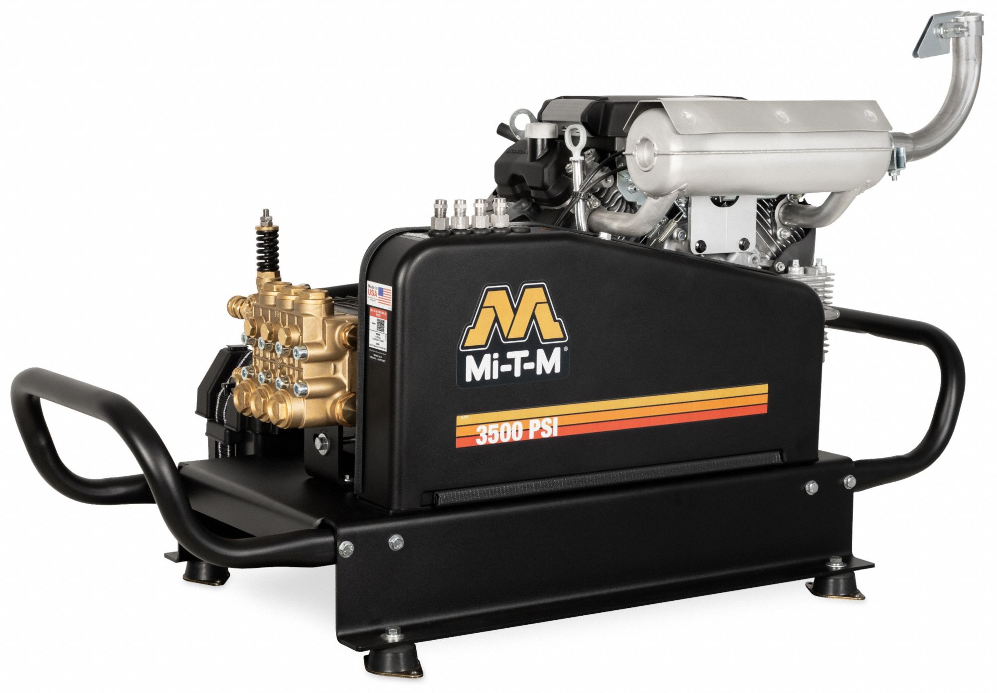 Gas-Powered Pressure Washer: Gasoline Truck Mount, Cold, Skid Mount, Heavy Duty, Belt, Honda