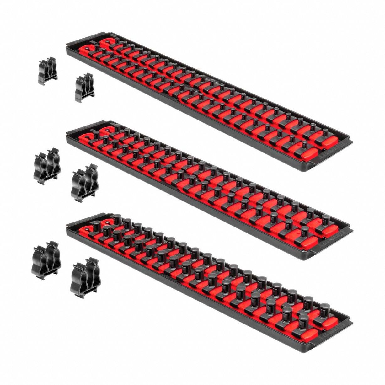 ERNST MANUFACTURING, Red, 4 in Overall Wd, Socket Organizer Tray Set ...