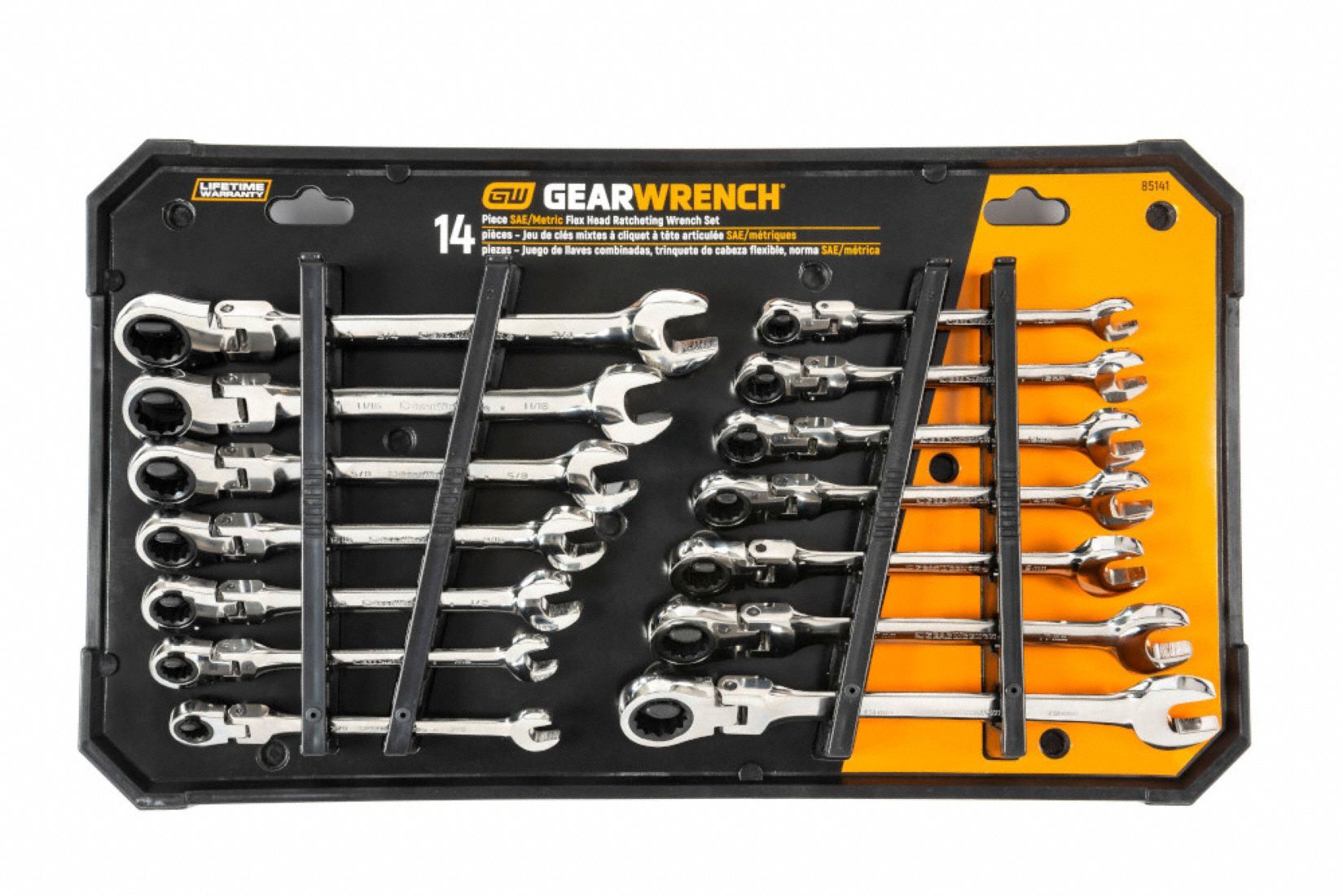 Flex Head Ratchet Combo Wrench 14 Pc