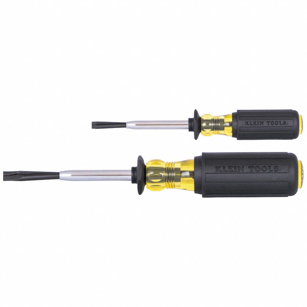 SCREW HOLDING SCREWDRIVER SET, 2 PIECES, SLOTTED TIP, 1/4 IN/3/16 IN TIP SIZE