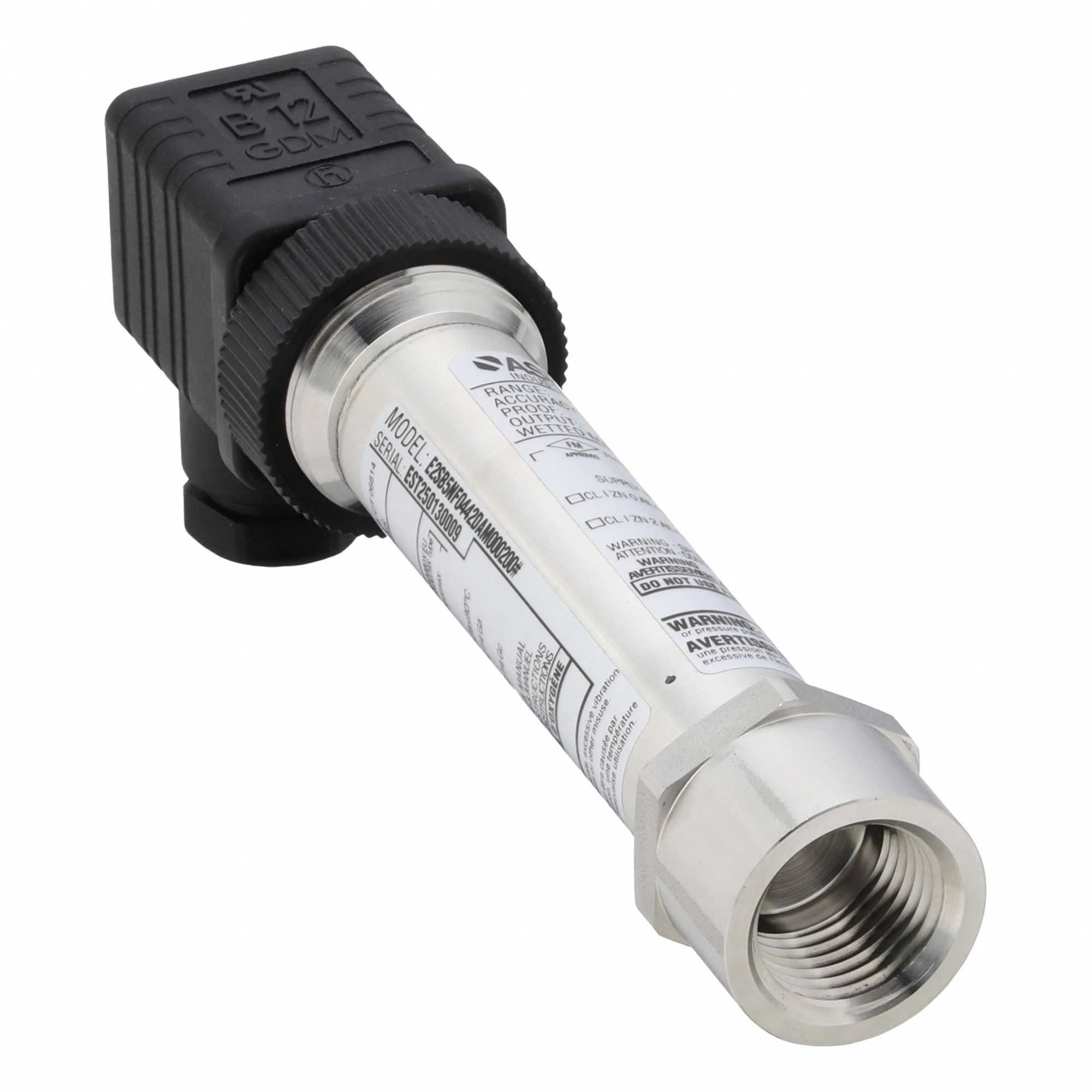 ASHCROFT Sanitary Pressure Transmitter: 1/2 in, 0 to 200 psi, 4 to 20mA, 4X - Sanitary Pressure Transmitters with Cable & Wire Leads