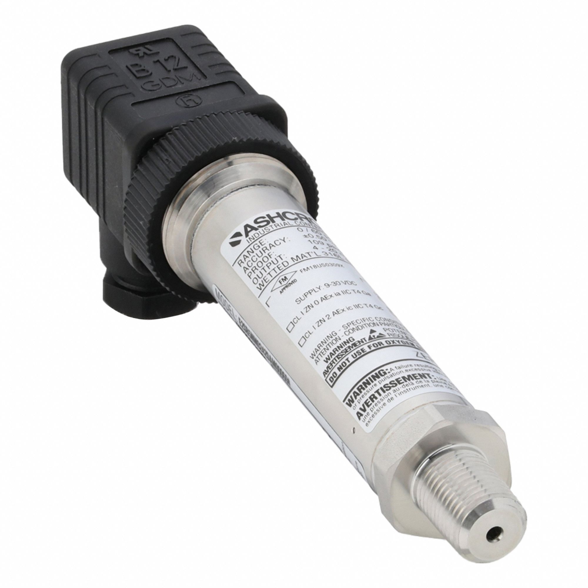 ASHCROFT Sanitary Pressure Transmitter: 1/4 in, 0 to 60 psi, 4 to 20mA, 4X - Sanitary Pressure Transmitters with Cable & Wire Leads