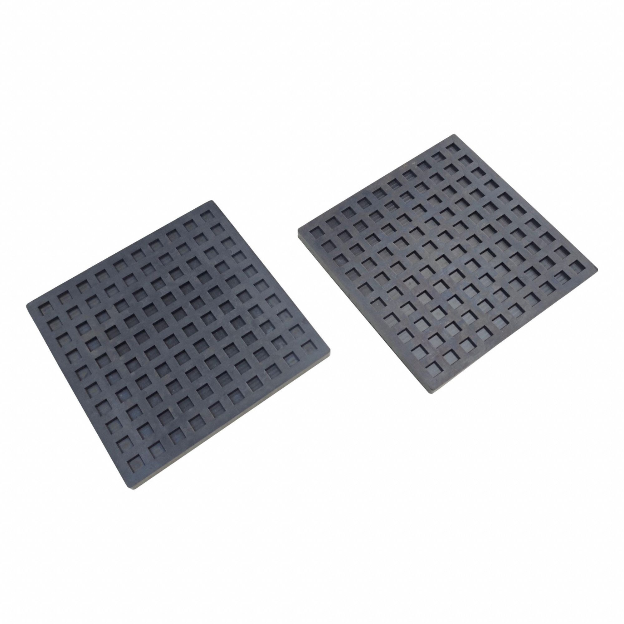Vibration Isolator Pad: EPDM, Waffle Pad Top, 6 in Lg, 6 in Wd, 5/16 in Ht, 2 PK