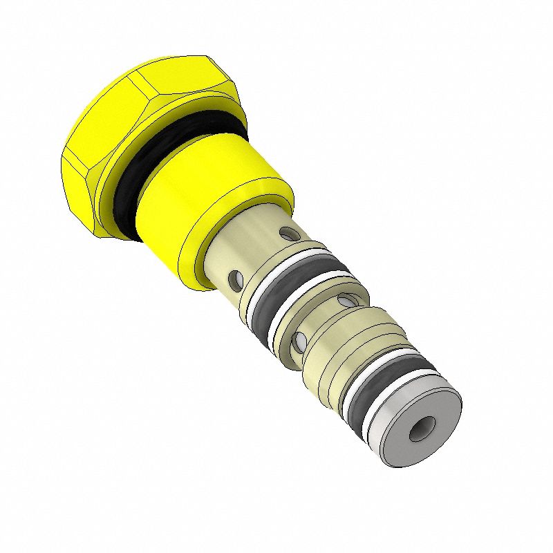 Shuttle Valve: Steel, Two-Way, C04-2 Valve Cavity Size, Pressure, 1.28 in Overall Lg, Nitrile