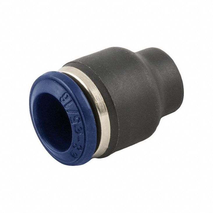 Push-Fit Plug: 1/4 in OD Size, Push-to-Connect, Nylon, 25/32 in Overall Lg