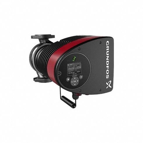 Circulating Pump: 7/8 hp HP, 208-230V AC, Cast Iron, Variable, 62 gpm, 59 ft Max. Head, Inline