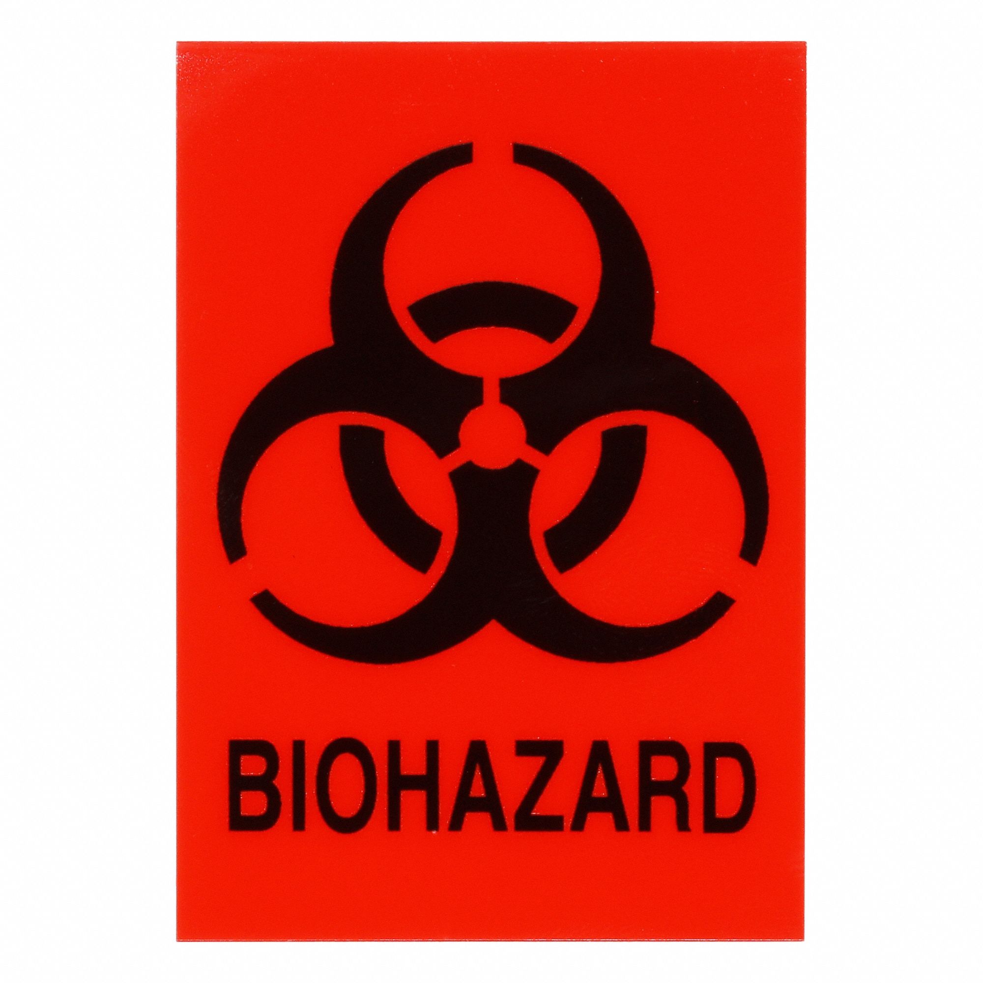 Label: Biohazard, 2 in x 2 7/8 in, 2 in Label Wd, 2 7/8 in Label Ht, Vinyl, Label, 25 PK