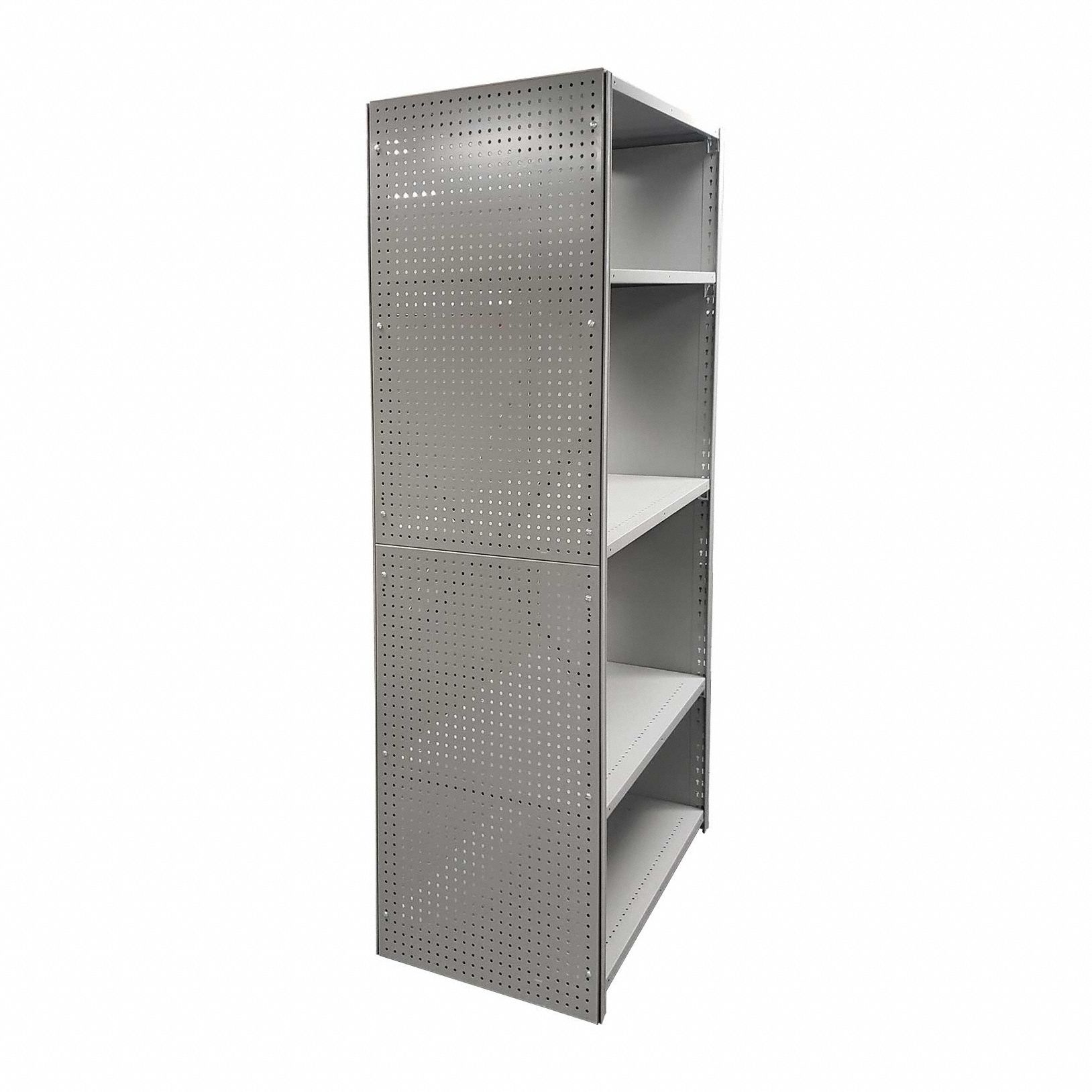 Pegboard Panel: Circle, 1/4 in Peg Hole Size, 42 in x 18 in x 18 in, Steel, Gray, Powder Coated