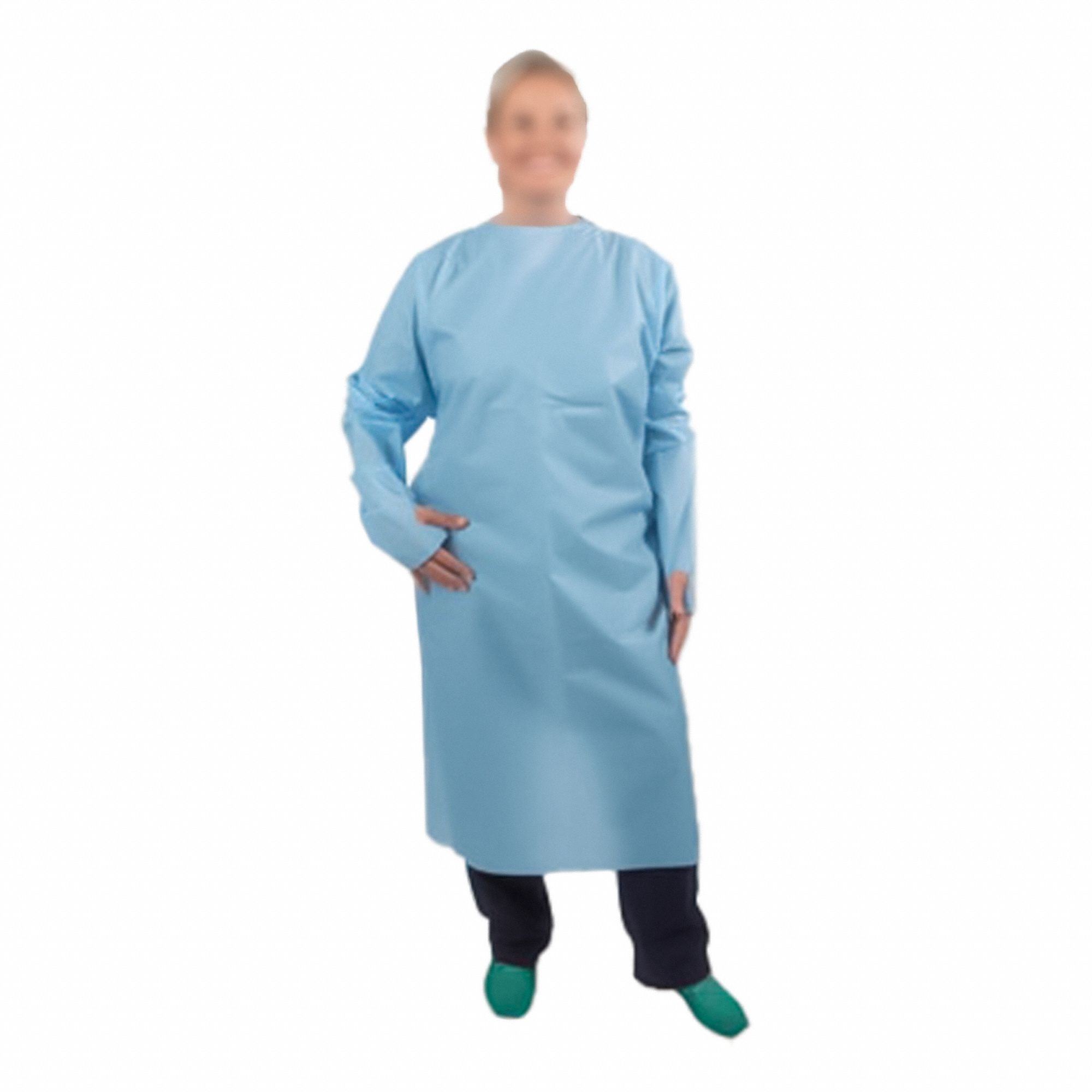Exam Gown: Poly/Tissue, Universal Named Size, 1 Ply, Latex-Free, Blue, 8576A, 75 PK