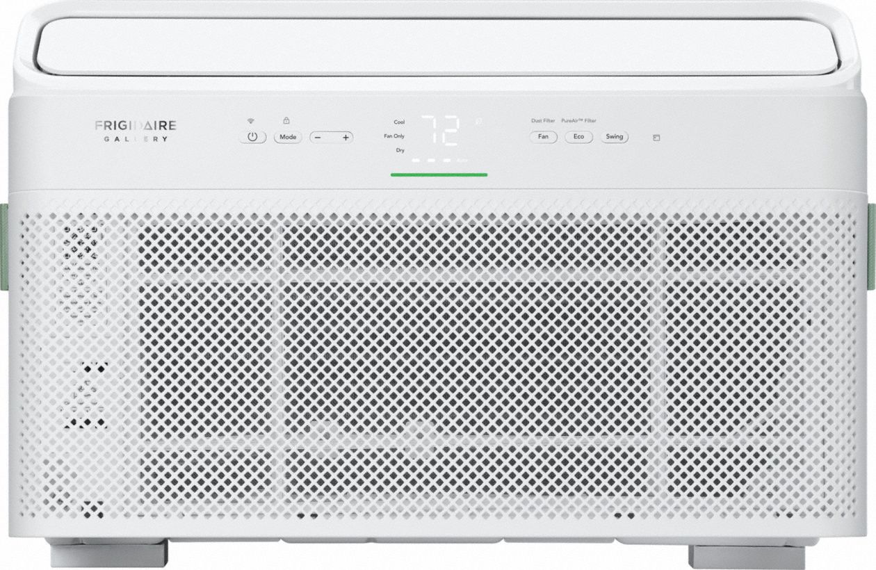 Window Air Conditioner: 350 sq ft, 8, 000 BtuH, 115V AC, 5-15P, 13 in x 19 3/16 in x 23 in