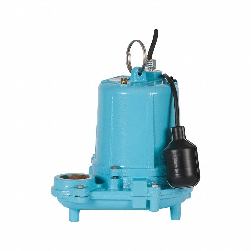 Effluent Pump: 1/2 hp, 115V AC, Single Phase, 90 gpm Flow Rate @ 10' of Head, Cast Iron