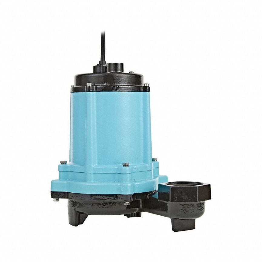 Effluent Pump: 1/2 hp, 115V AC, Single Phase, 48 gpm Flow Rate @ 10' of Head, Cast Iron