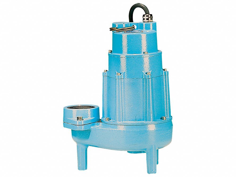Sewage Ejector Pump: Cast Iron, Three Phase, 1 1/2 hp, 208V AC, 2 in Max. Dia. Solids