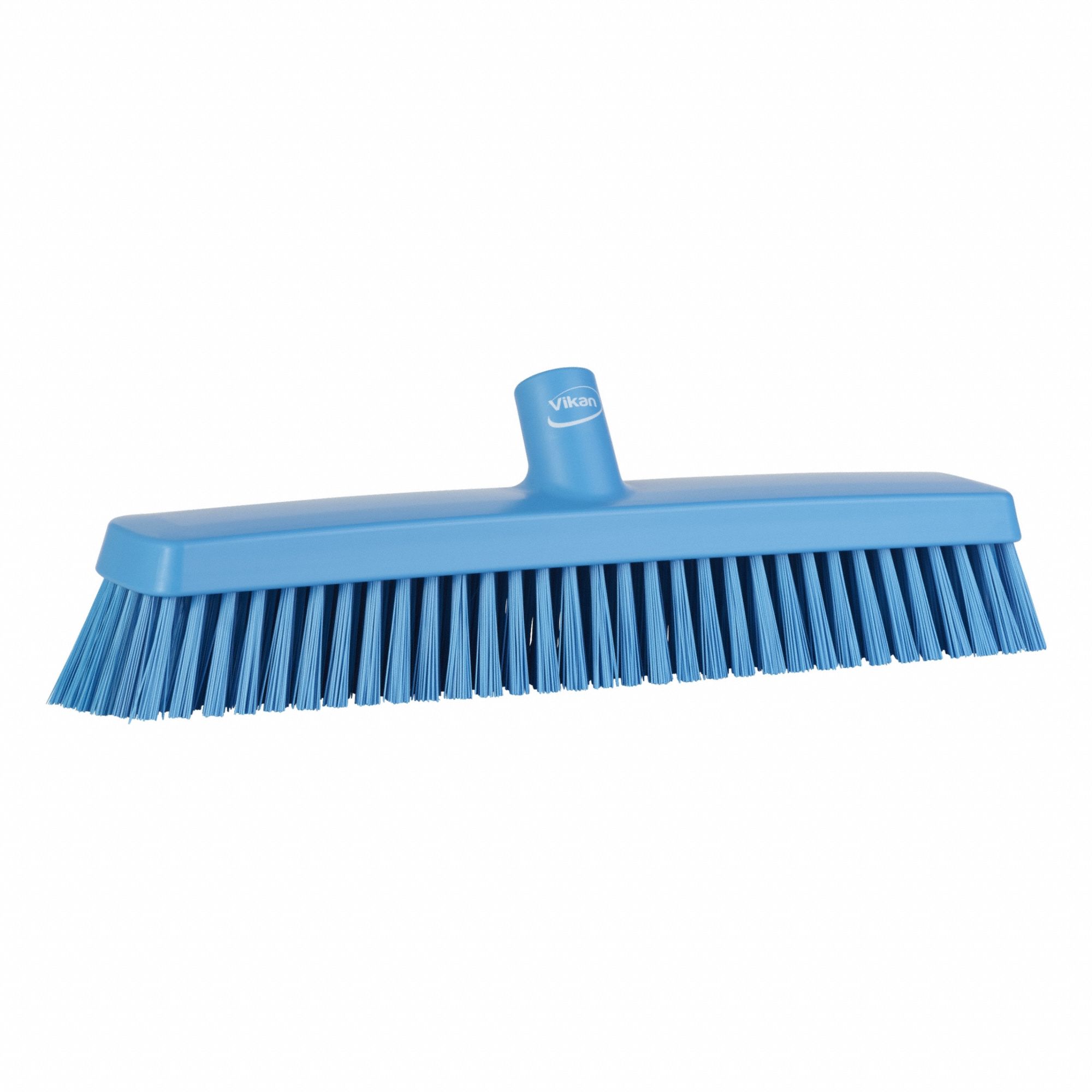 Broom Head: Threaded, European, 16 1/2 in Sweep Face, Polyester, Blue