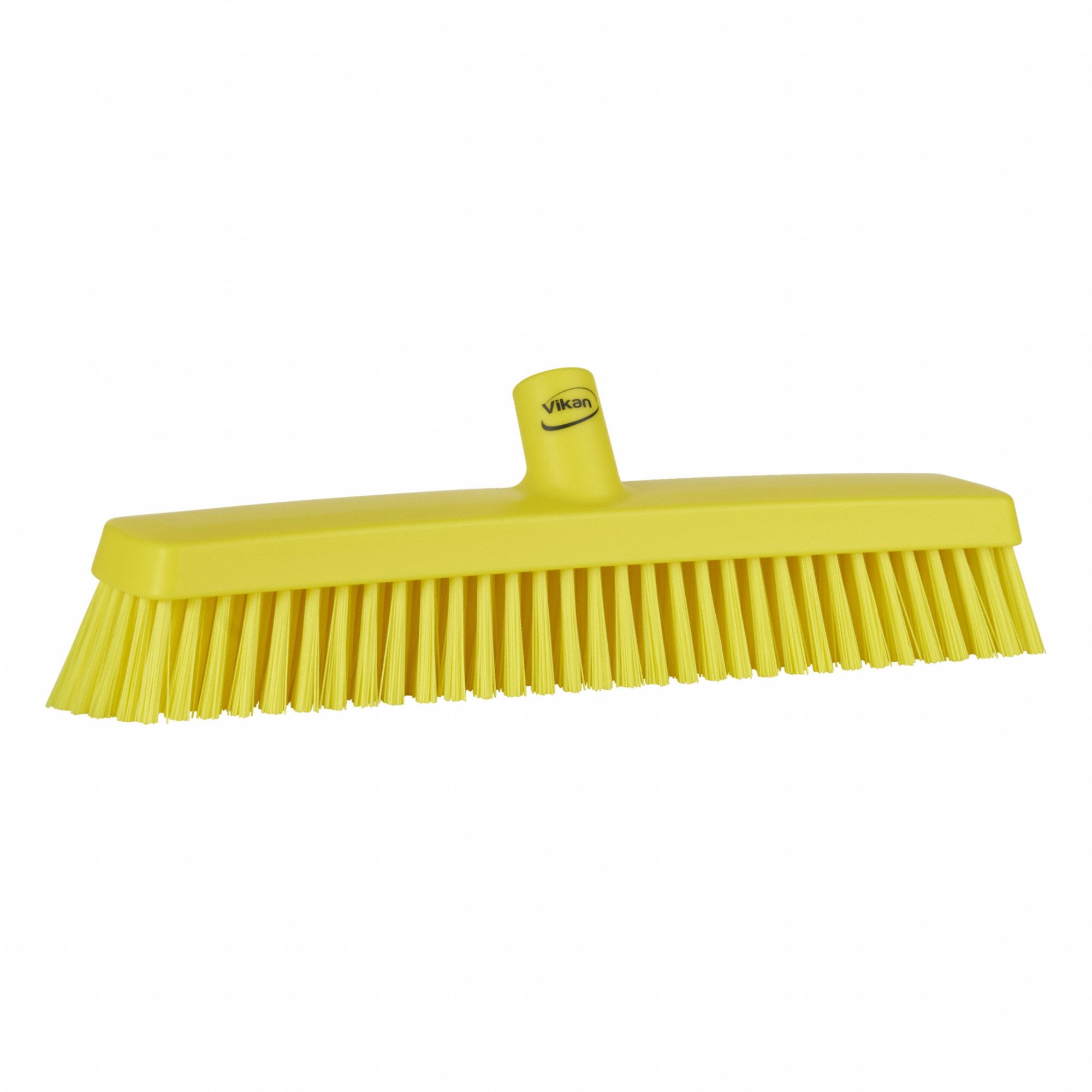 Broom Head: Threaded, European, 16 1/2 in Sweep Face, Polyester, Yellow