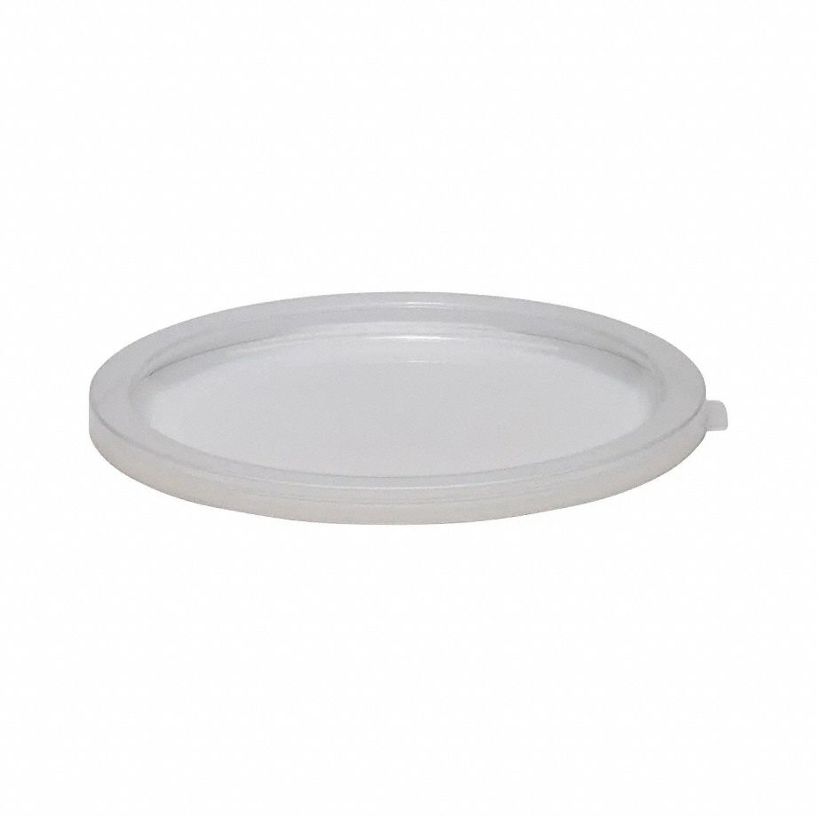 Round Lid: 22 qt Capacity, Clear Body, Clear Lid, Plastic, NSF Certified, Clear