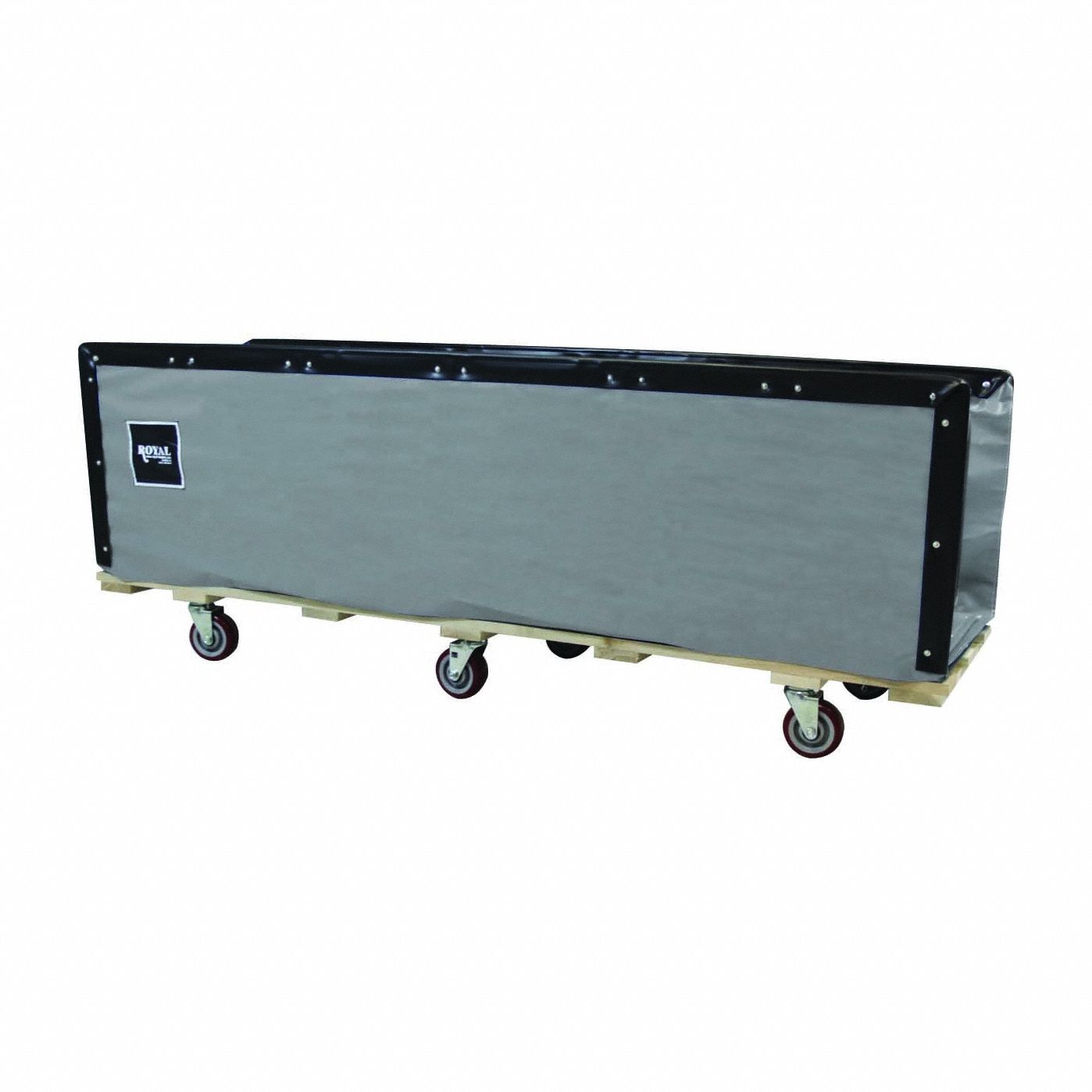 Flatwork Ironer Truck: Vinyl Liner, Gray, (4) Swivel, Corner, 85 in Overall Lg