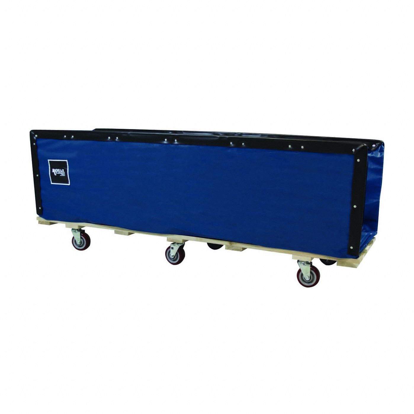 Flatwork Ironer Truck: Vinyl Liner, Navy Blue, (4) Swivel, Corner, Std Truck