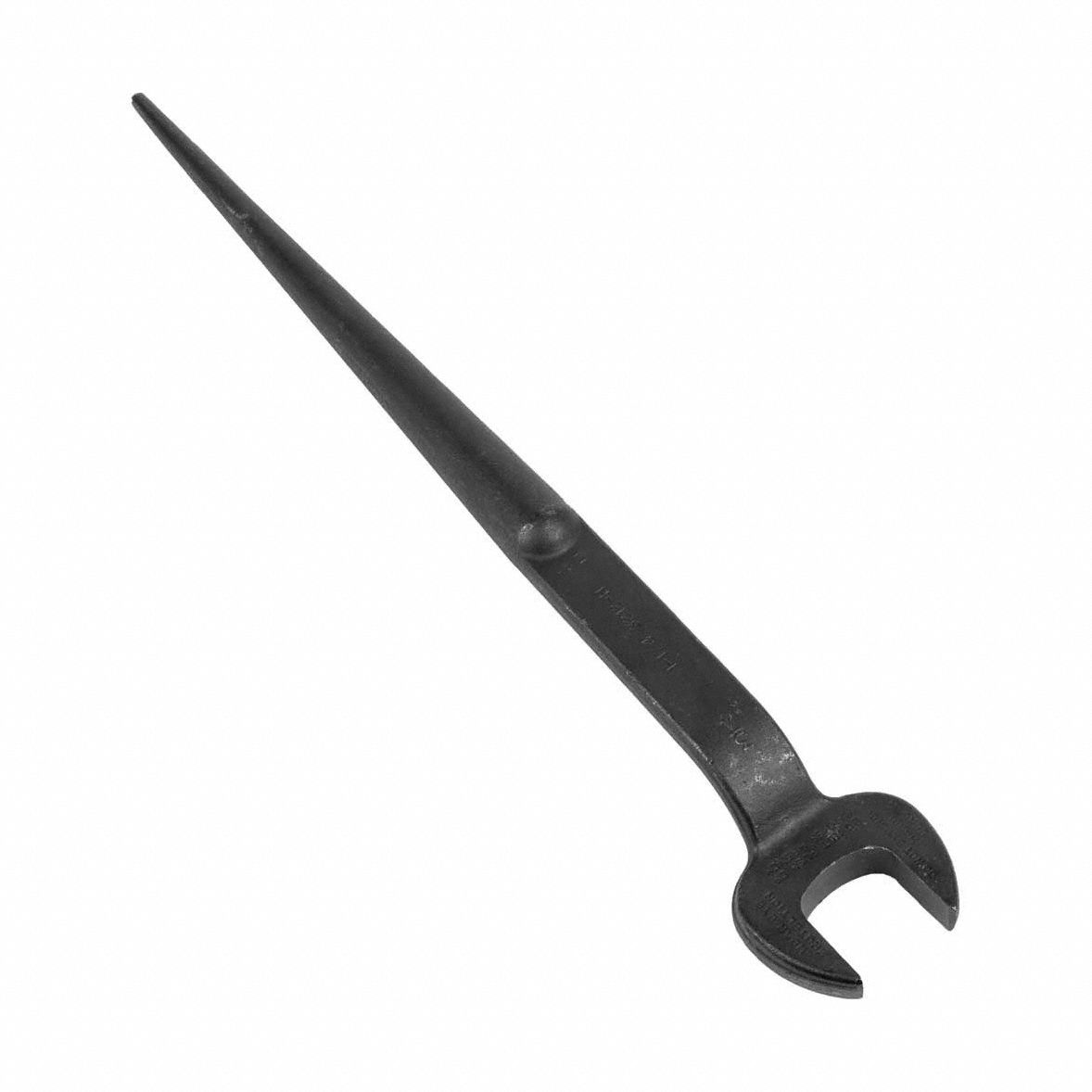Spud Wrench: Alloy Steel, Black Oxide, 3/4 in Head Size, 2 1/2 in Head Thick
