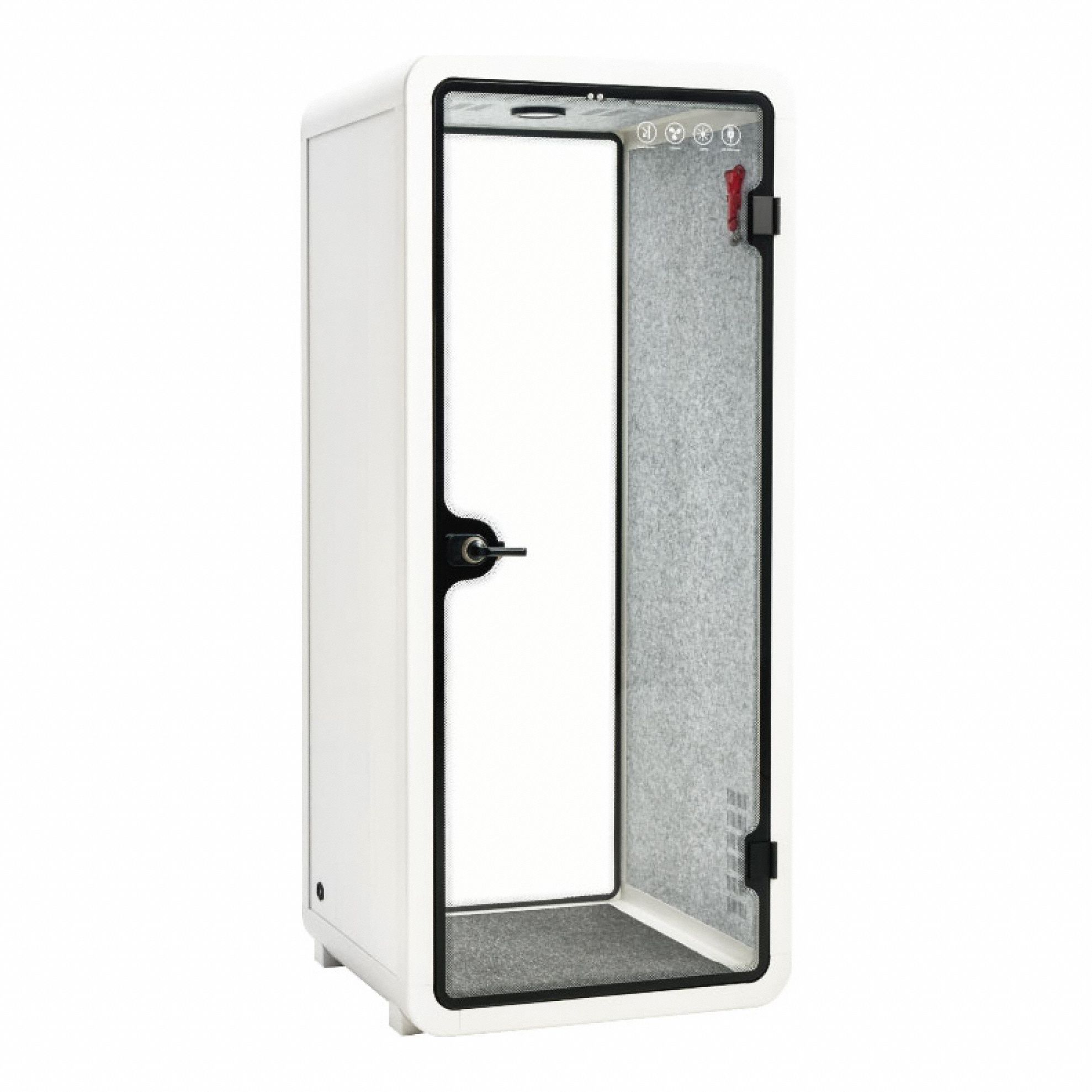 Office Pod: WorkCube, 1 Seating Positions, White, Aluminum, 90 1/2 in Ht - Max, 36 7/8 in