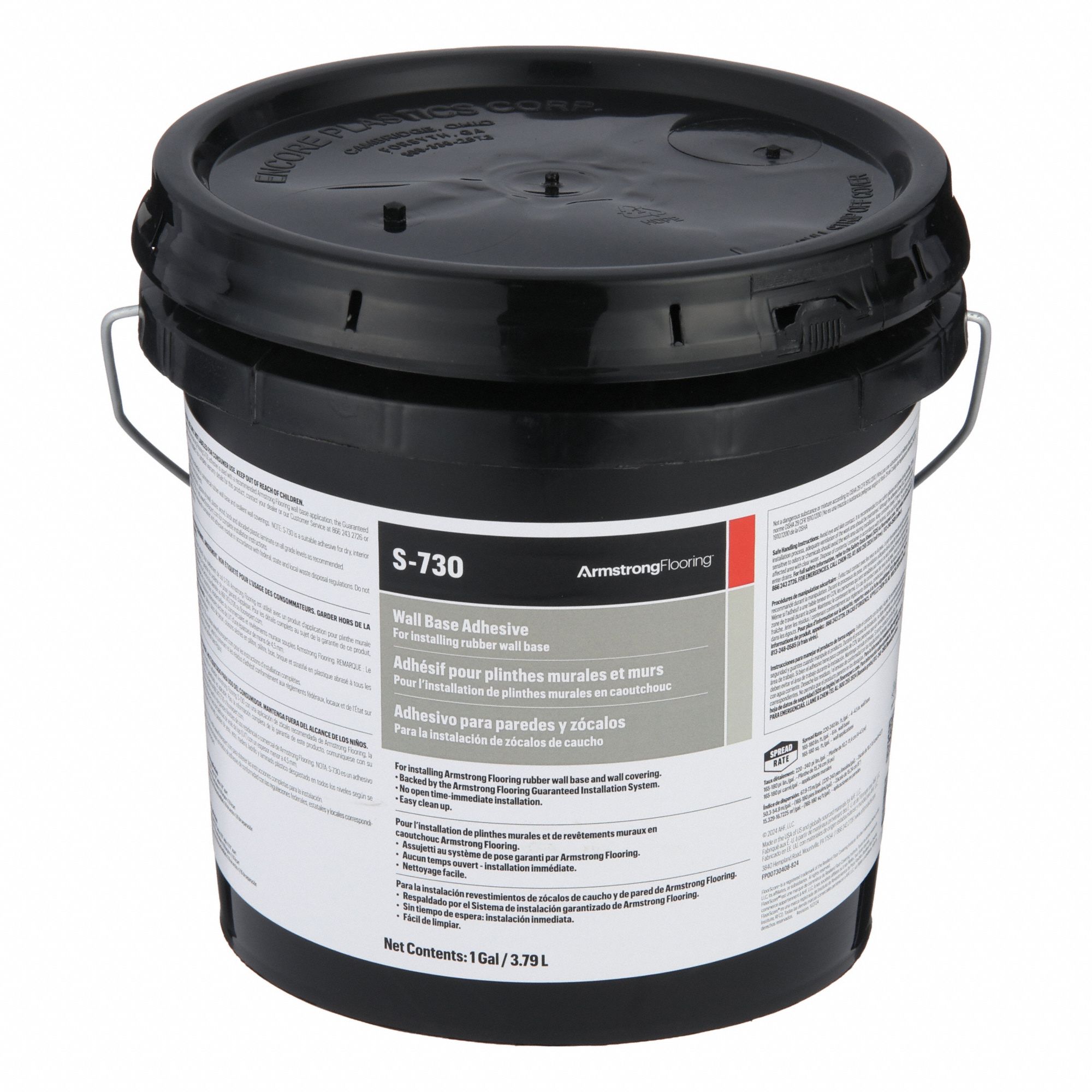 ARMSTRONG, Wall Base Adhesive, 1 gal, Construction Adhesive - 860KV6 ...