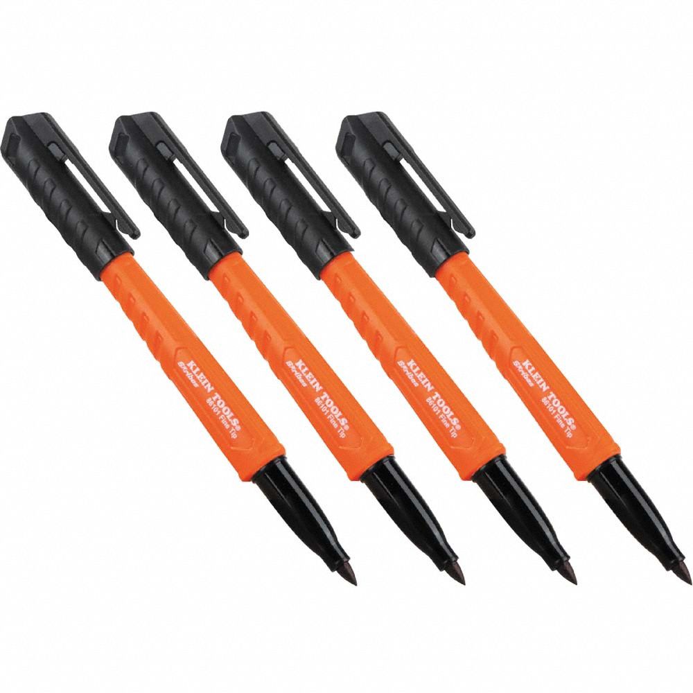 Permanent Marker Fine Tip Black PK4