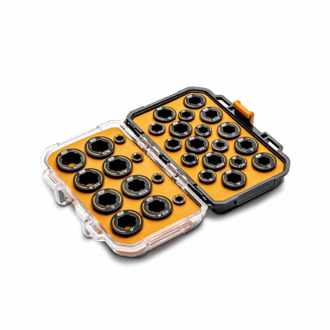 GEARWRENCH Screw Extractor Set: 30 Pc, Socket Extractor, 1/4 in to 3/4 in Capacity (MPN 86193). Key specifications — attr1030229: GEARWRENCH; attr1030235: 17 mm; attr1030236: 9/16 in; attr1030246: 86193; attr1075326: 1/4 in to 3/4 in.