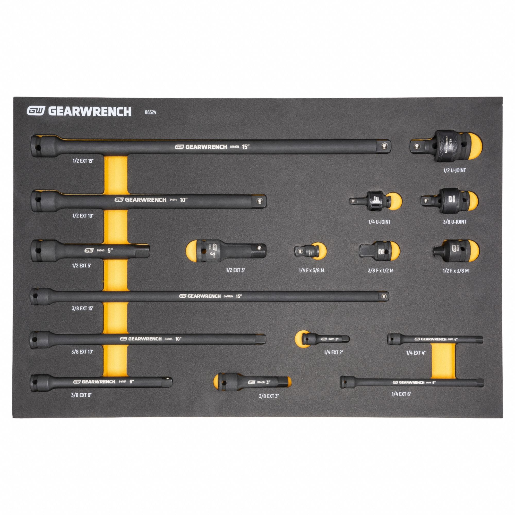 GEARWRENCH: 1/2 in_1/4 in_3/8 in Input Drive Size, Full Polish Chrome, Locking Included, Std