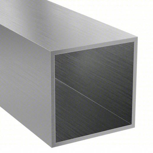 Carbon Steel Square Tube: 0.25 in Wall Thick, 2 in Outside Wd, 2 in Outside Ht, 10 ft Overall Lg