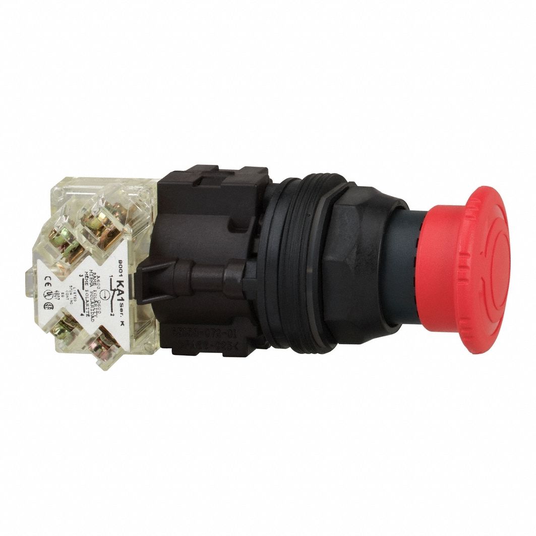 Emergency Stop Push Button: Non-Illuminated, Mushroom Head Profile, Non-Metallic