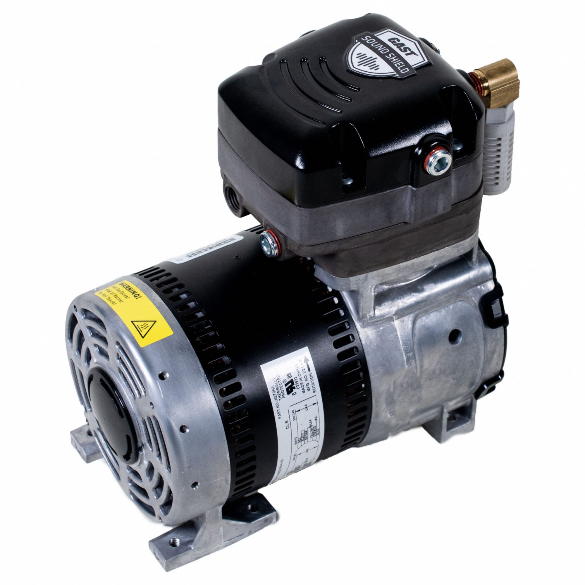 GAST, 0.25 hp, 1 Phase, Piston Air Compressor - 820WU6|86R130-VS101 ...