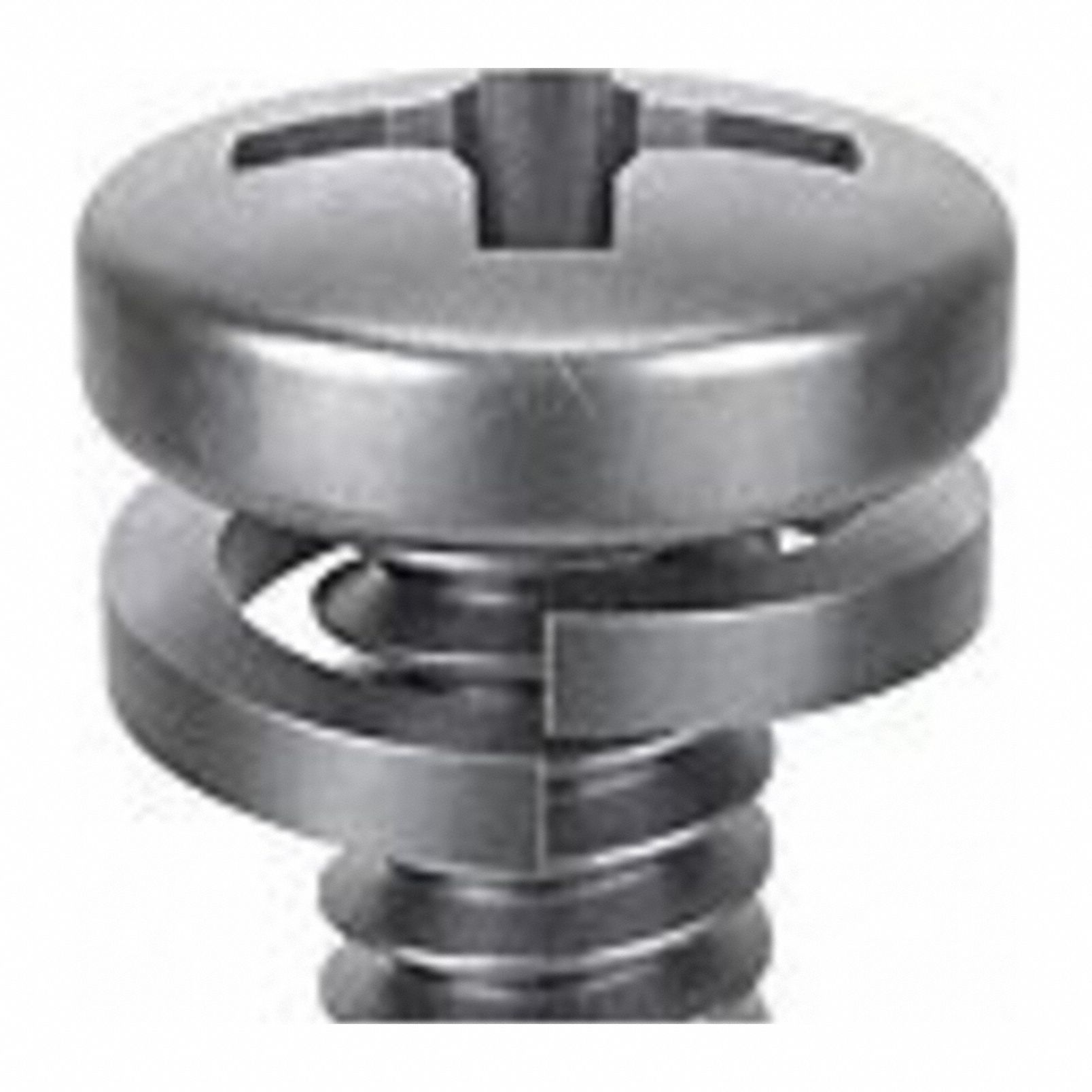 SEMS Screw: Split Lock, M3x0.50 Thread Size, 12 mm Lg, Stainless Steel, Passivated, Pan, 10 PK