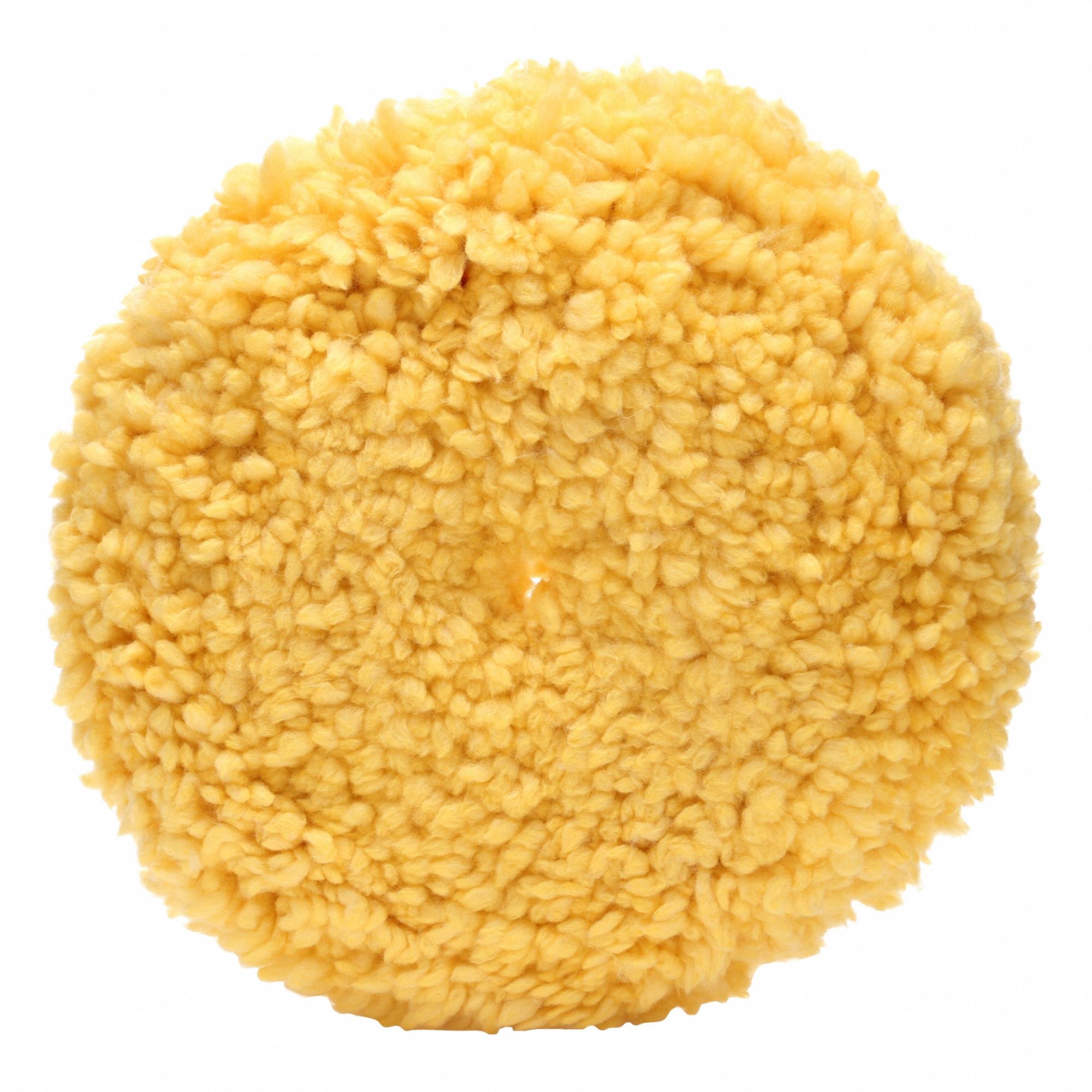 Polishing Pad: Pad, Unthreaded Center Hole, Wool, 9 in Outside Dia, Gold, Wool