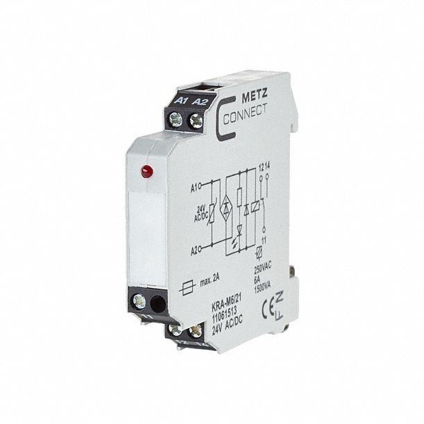 Changeover Contact: DIN Rail Mounting, 1 Outputs, 24V AC/DC, 20 mA Current Rating