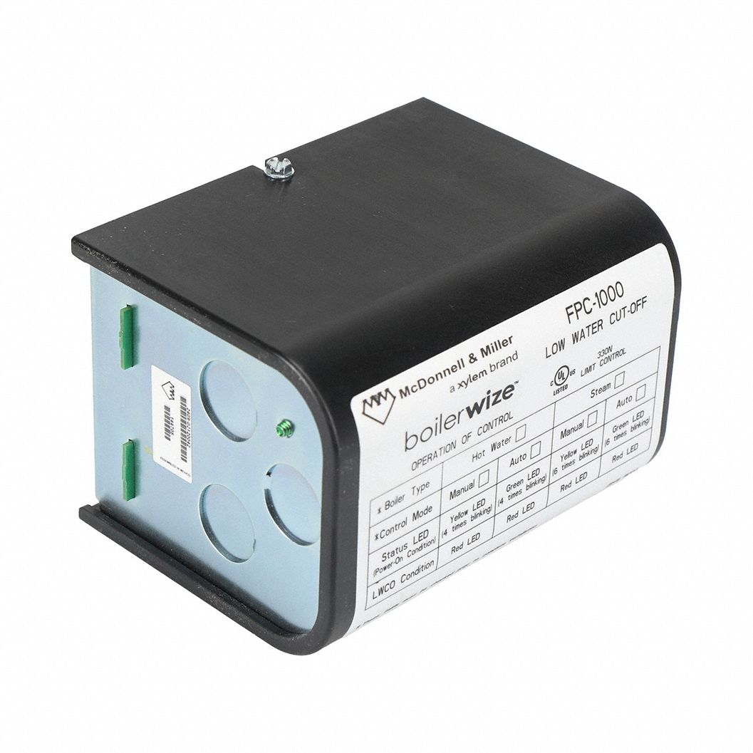 Low Water Cut-Off: Steam and Hot Water Boilers, 120V AC/24V AC, SPST, Manual Reset
