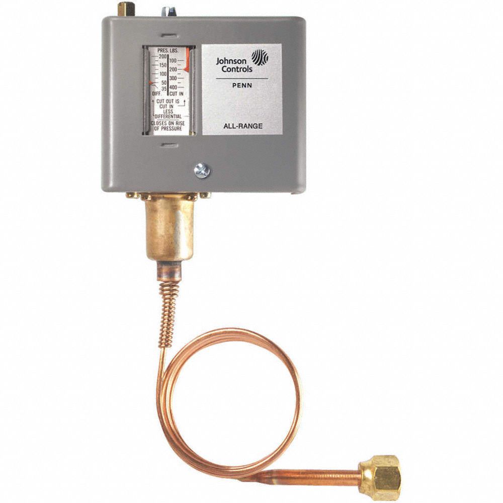 High Pressure Control: High Limit, Manual Reset, 50 psi to 500 psi, 35 psi to 200 psi, Close on Rise