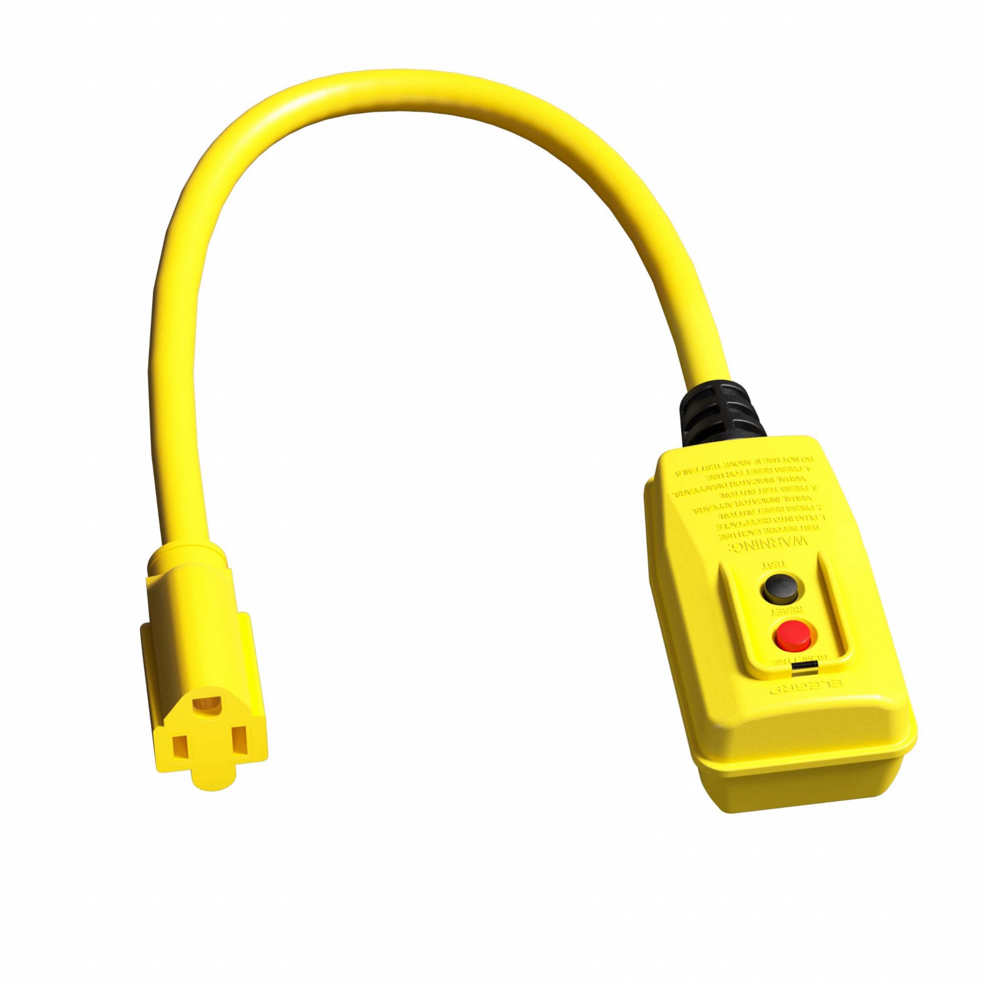 GFCI Yellow 1-1/10ft 1Outlet 12AWG