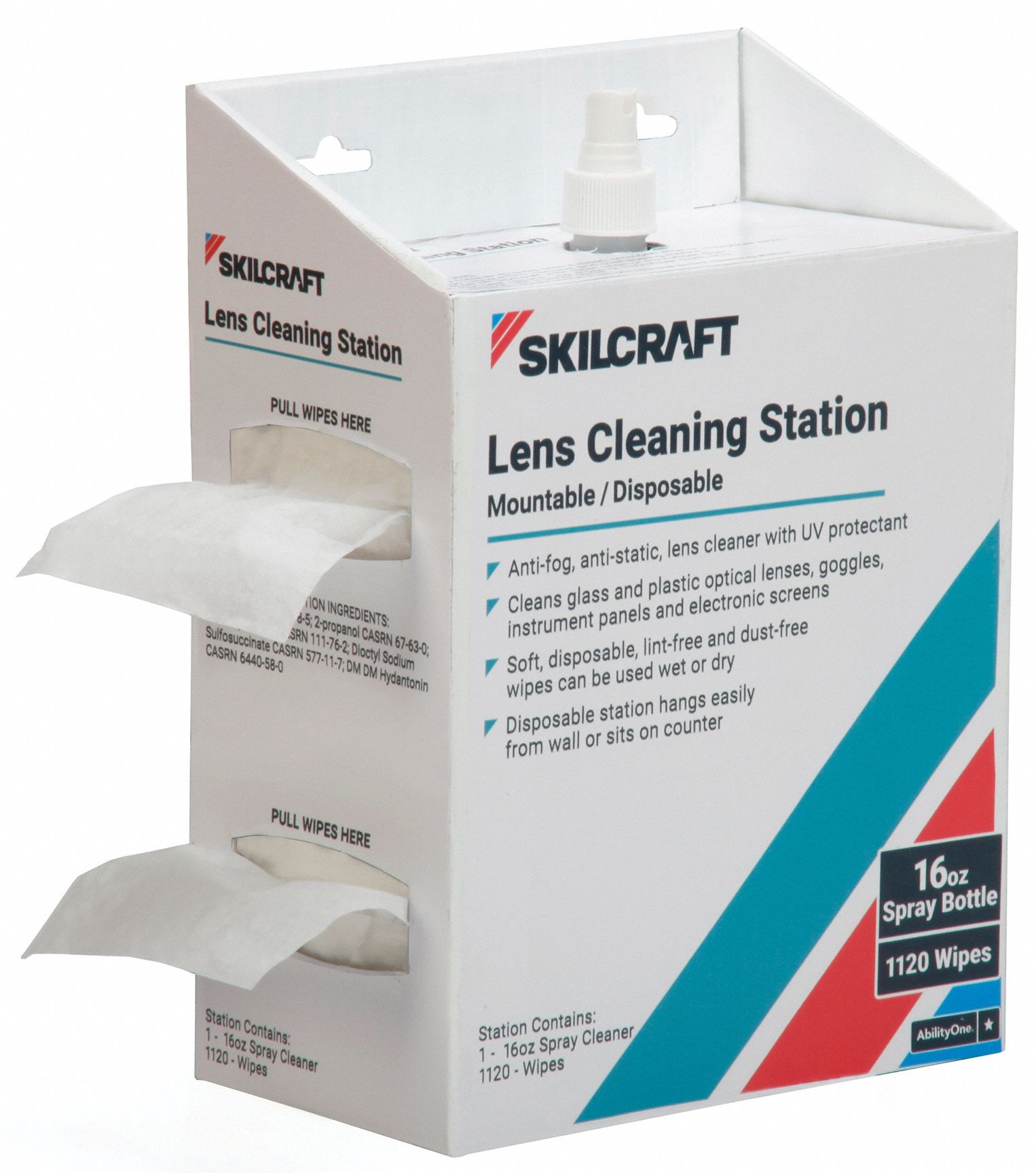 LensCleaning station w wipes 16oz PK4