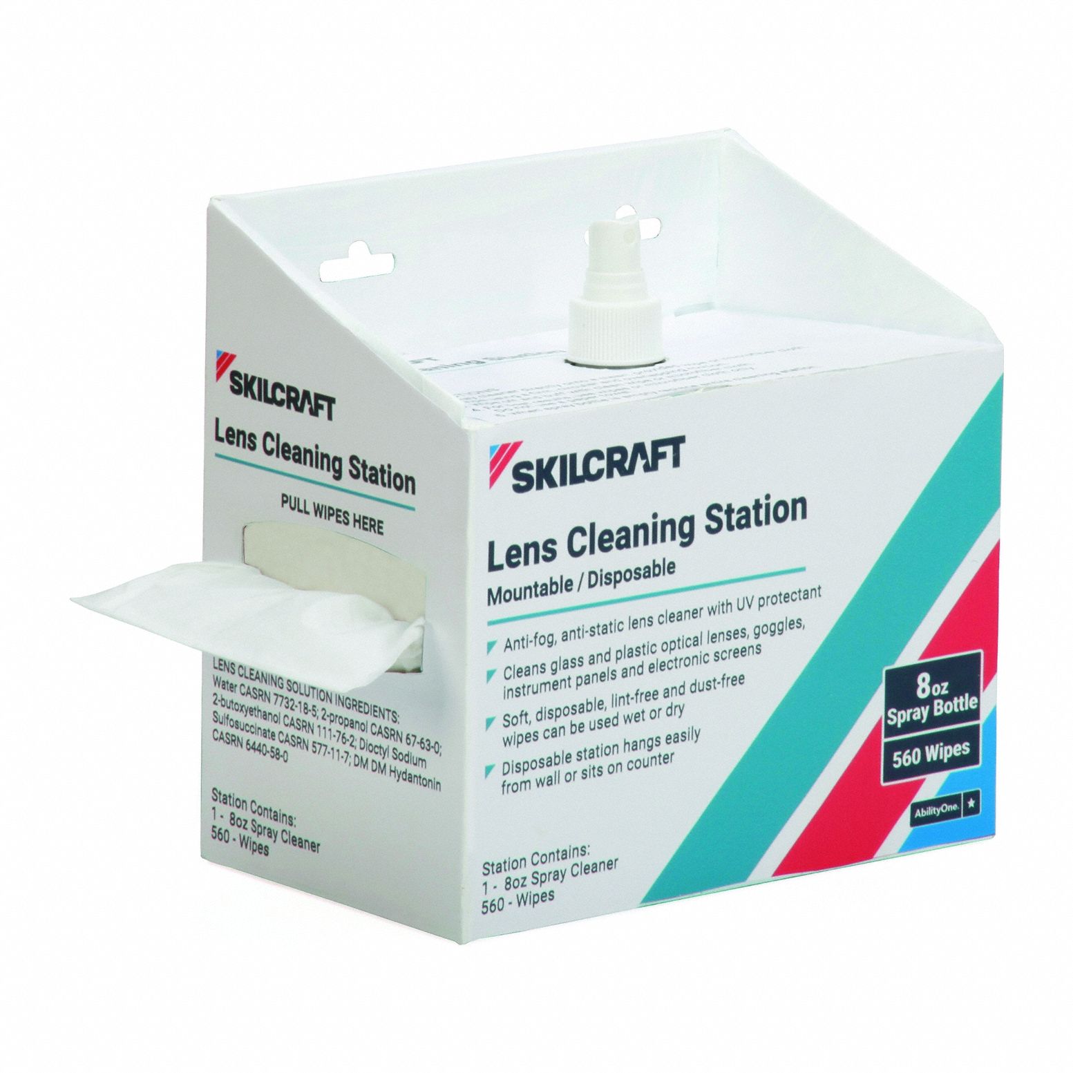 LensCleaning station w wipes 8oz PK4