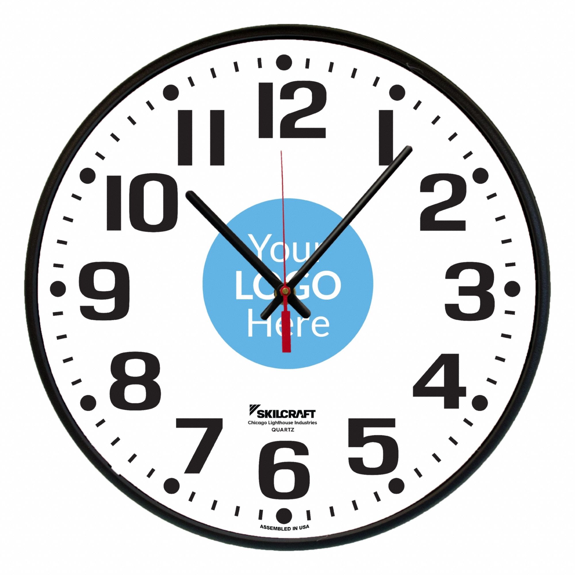 Wall Clock QRTZ BLK 9.25