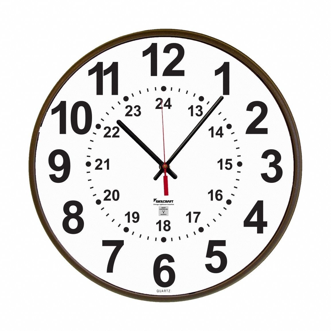 Wall Clock 12/24Hr Atomic BLK 12.75