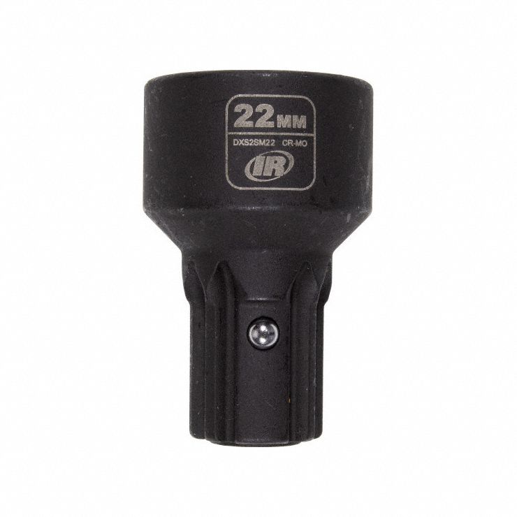 Impact Socket: Metric, 22 mm Socket Size, 6-Point, Std, 1 9/16 in Overall Lg