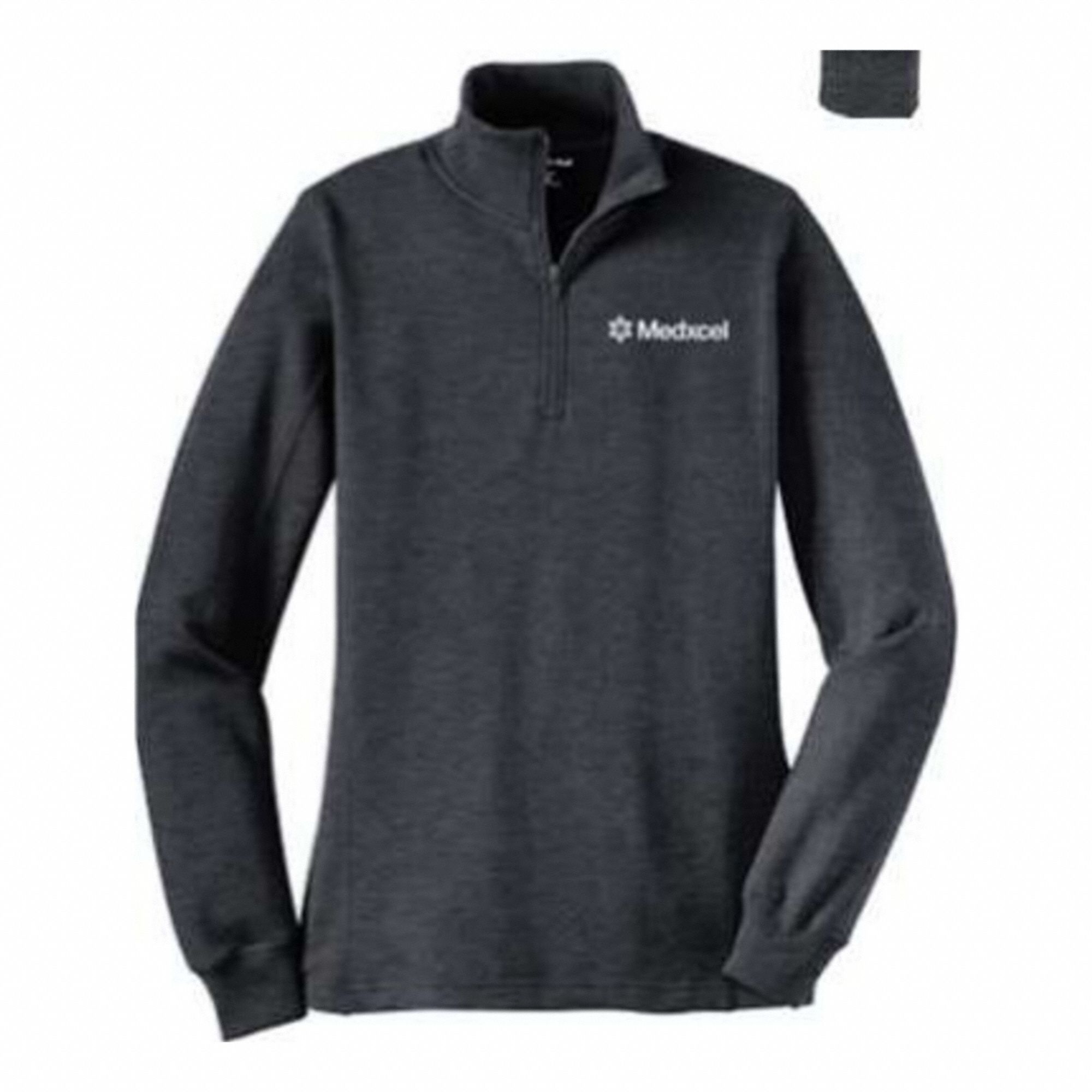 Ladies 1/4-Zip, Graphite Htr, L, MED - Grainger