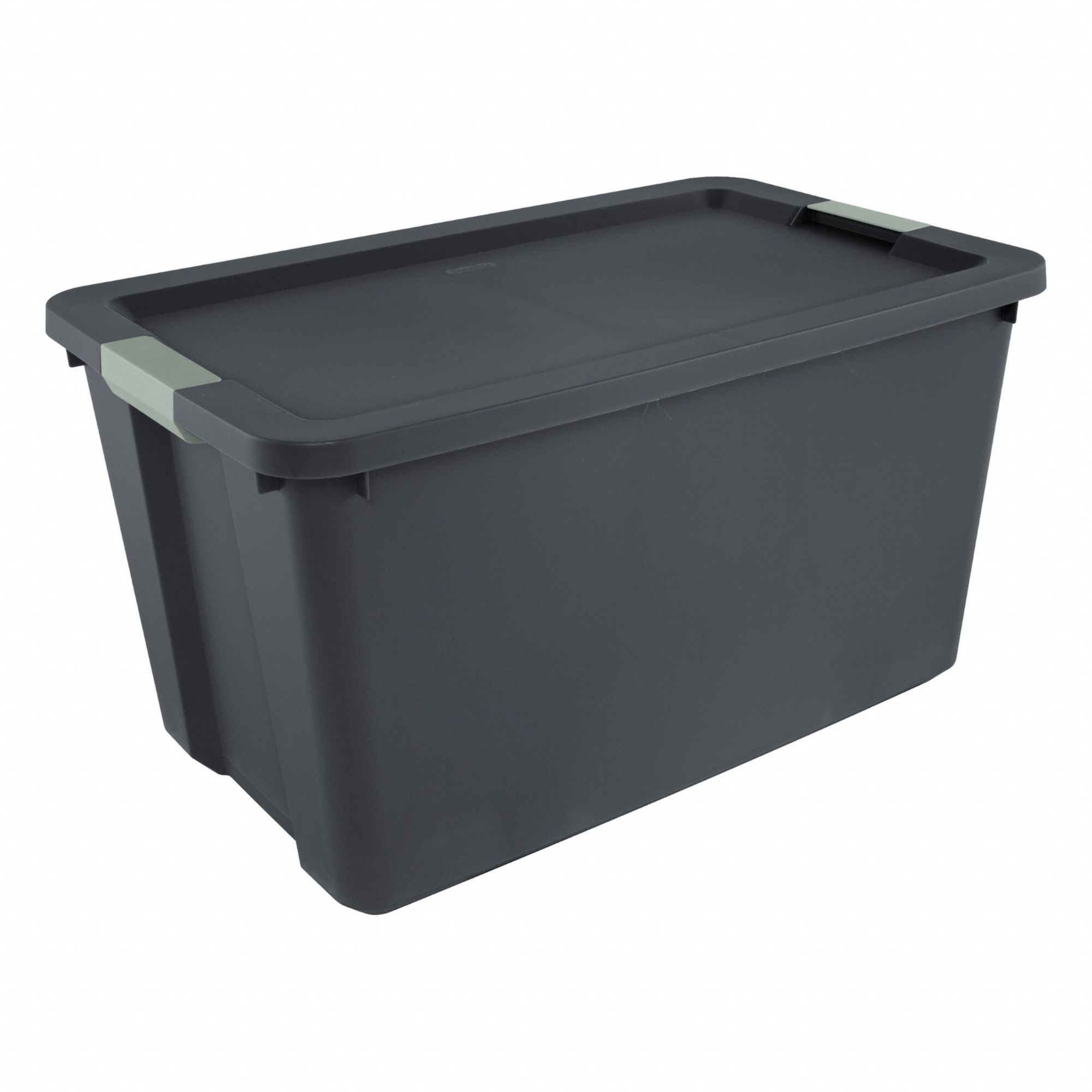 Latch Tote: 34 gal, 31 5/8 in x 20 in x 17 1/4 in, Black Body, More than 20 gal, Black