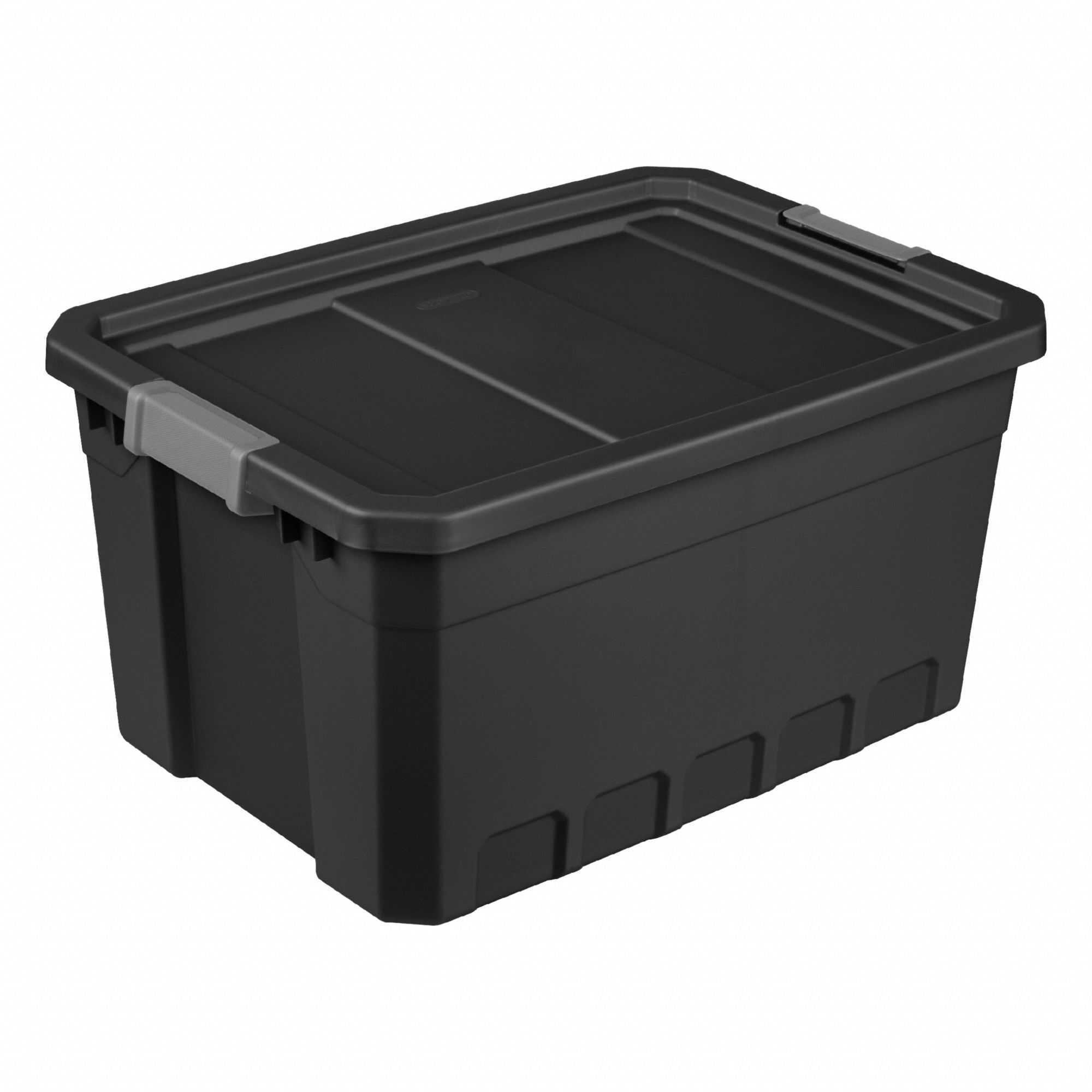 Storage Tote: 19 gal, 25 3/4 in x 18 3/8 in x 13 1/4 in, Black Body, 10 to 20 gal, Black