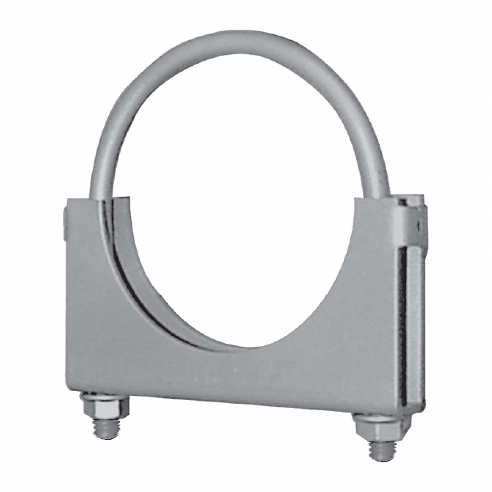 Exhaust Clamp: U-Bolt Clamp, 3 1/2 in Compatible Pipe Dia - Max, Steel